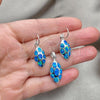 Sterling Silver Earring and Pendant Adult Set, Teardrop Design, with Bermuda Blue Opal, Polished, Silver Finish, 10.391.0029
