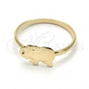 Oro Laminado Elegant Ring, Gold Filled Style Elephant Design, Polished, Golden Finish, 01.09.0002.08 (Size 8)