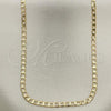 Oro Laminado Basic Necklace, Gold Filled Style Curb Design, Polished, Golden Finish, 5.222.007.30