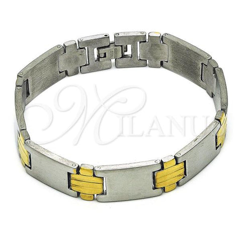 Stainless Steel Solid Bracelet, Polished, Two Tone, 03.114.0385.2.08
