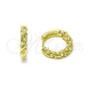 Oro Laminado Huggie Hoop, Gold Filled Style with Ivory Pearl, Polished, Golden Finish, 02.411.0066.15