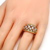 Oro Laminado Multi Stone Ring, Gold Filled Style with White Cubic Zirconia, Polished, Golden Finish, 01.210.0024.07 (Size 7)