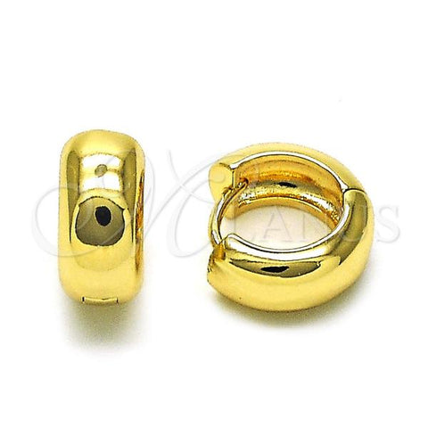 Oro Laminado Huggie Hoop, Gold Filled Style Polished, Golden Finish, 02.156.0666.16