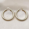 Oro Laminado Medium Hoop, Gold Filled Style Hollow Design, Diamond Cutting Finish, Golden Finish, 02.170.0310.40