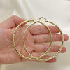 Oro Laminado Extra Large Hoop, Gold Filled Style Hollow Design, Matte Finish, Golden Finish, 02.170.0125.80