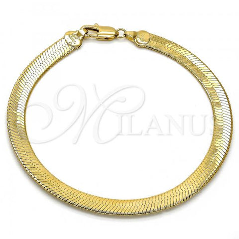 Oro Laminado Basic Bracelet, Gold Filled Style Rat Tail Design, Polished, Golden Finish, 5.221.007.1.09