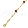 Oro Laminado Fancy Anklet, Gold Filled Style Ball Design, Polished, Golden Finish, 04.63.1410.10