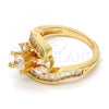 Gold Tone Multi Stone Ring, with White Cubic Zirconia, Polished, Golden Finish, 01.199.0002.08.GT (Size 8)