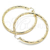 Oro Laminado Extra Large Hoop, Gold Filled Style Hollow Design, Diamond Cutting Finish, Golden Finish, 02.170.0311.80