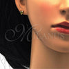 Stainless Steel Stud Earring, Star Design, with Dark Peridot Crystal, Polished, Golden Finish, 02.271.0016.11