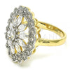 Oro Laminado Multi Stone Ring, Gold Filled Style with White Cubic Zirconia, Polished, Two Tone, 01.210.0073.08 (Size 8)