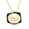 Oro Laminado Pendant Necklace, Gold Filled Style with Ivory Pearl, Polished, Golden Finish, 04.182.0050.30
