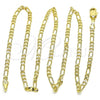 Oro Laminado Basic Necklace, Gold Filled Style Figaro Design, Polished, Golden Finish, 5.222.018.16
