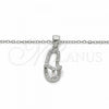 Sterling Silver Pendant Necklace, House Design, with White Cubic Zirconia, Polished, Rhodium Finish, 04.290.0001.18