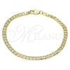 Oro Laminado Basic Bracelet, Gold Filled Style Curb Design, Polished, Golden Finish, 04.213.0237.08