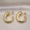 Oro Laminado Stud Earring, Gold Filled Style Chunky Design, Polished, Golden Finish, 02.163.0291