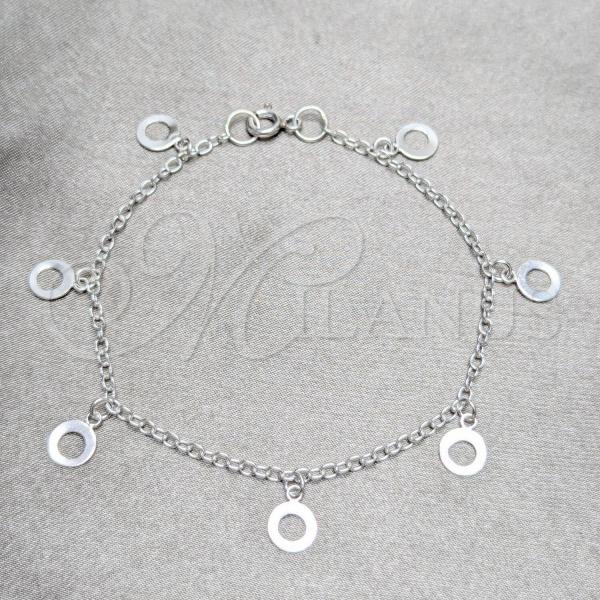 Sterling Silver Charm Bracelet, Polished, Silver Finish, 03.409.0168.07