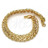 Gold Tone Fancy Bracelet, Diamond Cutting Finish, Golden Finish, 03.100.0021.08
