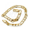 Gold Tone Basic Bracelet, Figaro Design, Polished, Golden Finish, 04.242.0017.08GT