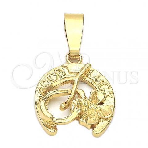 Oro Laminado Fancy Pendant, Gold Filled Style Diamond Cutting Finish, Golden Finish, 5.183.041