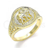 Oro Laminado Elegant Ring, Gold Filled Style Elephant Design, Polished, Golden Finish, 01.351.0010.09 (Size 9)