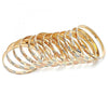 Gold Plated Dozen Bangle, Diamond Cutting Finish, Tricolor, 5.264.002.03 (06 MM Thickness, Size 3 - 2.00 Diameter)