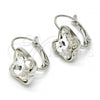Rhodium Plated Leverback Earring, Butterfly Design, with Crystal Swarovski Crystals, Polished, Rhodium Finish, 02.239.0011.5