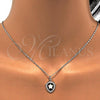 Rhodium Plated Pendant Necklace, Star Design, with White Opal and White Micro Pave, Polished, Rhodium Finish, 04.63.1325.4.18