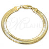 Oro Laminado Basic Bracelet, Gold Filled Style Herringbone Design, Polished, Golden Finish, 5.221.004.1.08