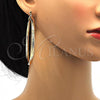 Oro Laminado Extra Large Hoop, Gold Filled Style Hollow Design, Diamond Cutting Finish, Golden Finish, 5.139.008.70