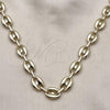 Oro Laminado Fancy Necklace, Gold Filled Style Puff Mariner Design, Polished, Golden Finish, 04.213.0345.24