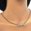 Oro Laminado Pendant Necklace, Gold Filled Style Nameplate Design, Polished, Golden Finish, 04.63.1388.18