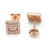 Sterling Silver Stud Earring, with White Cubic Zirconia, Polished, Rose Gold Finish, 02.174.0083.1