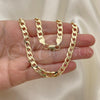 Oro Laminado Basic Necklace, Gold Filled Style Curb Design, Polished, Golden Finish, 5.222.003.22
