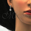 Sterling Silver Dangle Earring, with White Cubic Zirconia, Polished, Rhodium Finish, 02.175.0134