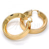 Oro Laminado Medium Hoop, Gold Filled Style Hollow Design, Polished, Golden Finish, 02.261.0009.40