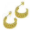 Oro Laminado Small Hoop, Gold Filled Style Rope Design, Polished, Golden Finish, 02.213.0516.20