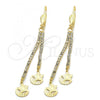 Oro Laminado Long Earring, Gold Filled Style Star Design, with  Cubic Zirconia, Golden Finish, 5.089.001