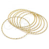 Oro Laminado Semanario Bangle, Gold Filled Style Diamond Cutting Finish, Golden Finish, 07.93.0006.06
