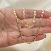 Oro Laminado Basic Necklace, Gold Filled Style Mariner Design, Polished, Golden Finish, 04.213.0070.18