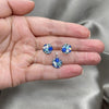 Sterling Silver Earring and Pendant Adult Set, with Sapphire Blue Crystal, Polished, Silver Finish, 10.408.0001.02
