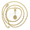 Oro Laminado Pendant Necklace, Gold Filled Style Polished, Golden Finish, 04.242.0087.24