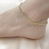 Oro Laminado Basic Anklet, Gold Filled Style Diamond Cutting Finish, Golden Finish, 03.213.0299.09