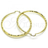 Oro Laminado Extra Large Hoop, Gold Filled Style Hollow Design, Diamond Cutting Finish, Golden Finish, 02.213.0441.70