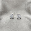 Sterling Silver Stud Earring, with White Cubic Zirconia, Polished, Silver Finish, 02.408.0087