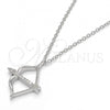 Sterling Silver Pendant Necklace, with White Cubic Zirconia, Polished, Rhodium Finish, 04.336.0060.16