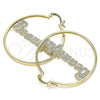 Oro Laminado Medium Hoop, Gold Filled Style Nameplate Design, Polished, Golden Finish, 02.213.0222.40