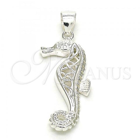 Sterling Silver Fancy Pendant, Seahorse Design, Polished,, 05.398.0010