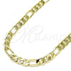 Oro Laminado Basic Necklace, Gold Filled Style Figaro Design, Polished, Golden Finish, 03.213.0095.28
