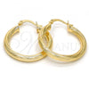 Oro Laminado Medium Hoop, Gold Filled Style Hollow Design, Polished, Golden Finish, 02.170.0201.30